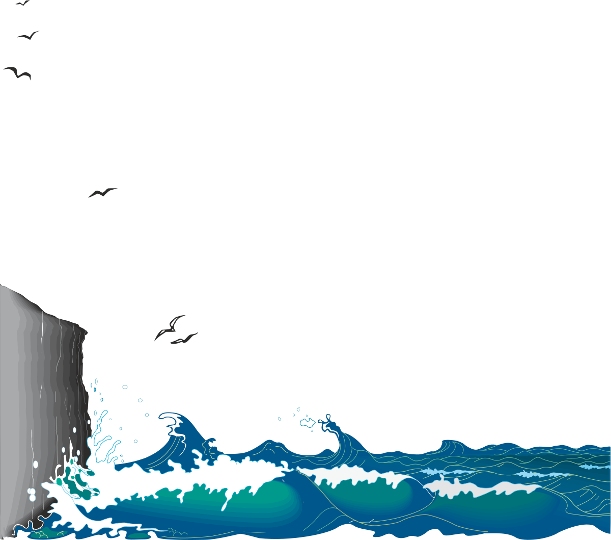 Breathtaking Cliff Borders - Man Standing on the Edge Clipart