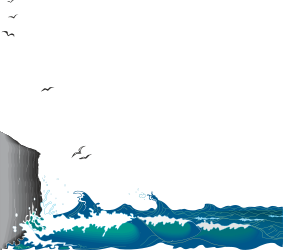 Breathtaking Cliff Borders - Man Standing on the Edge Clipart