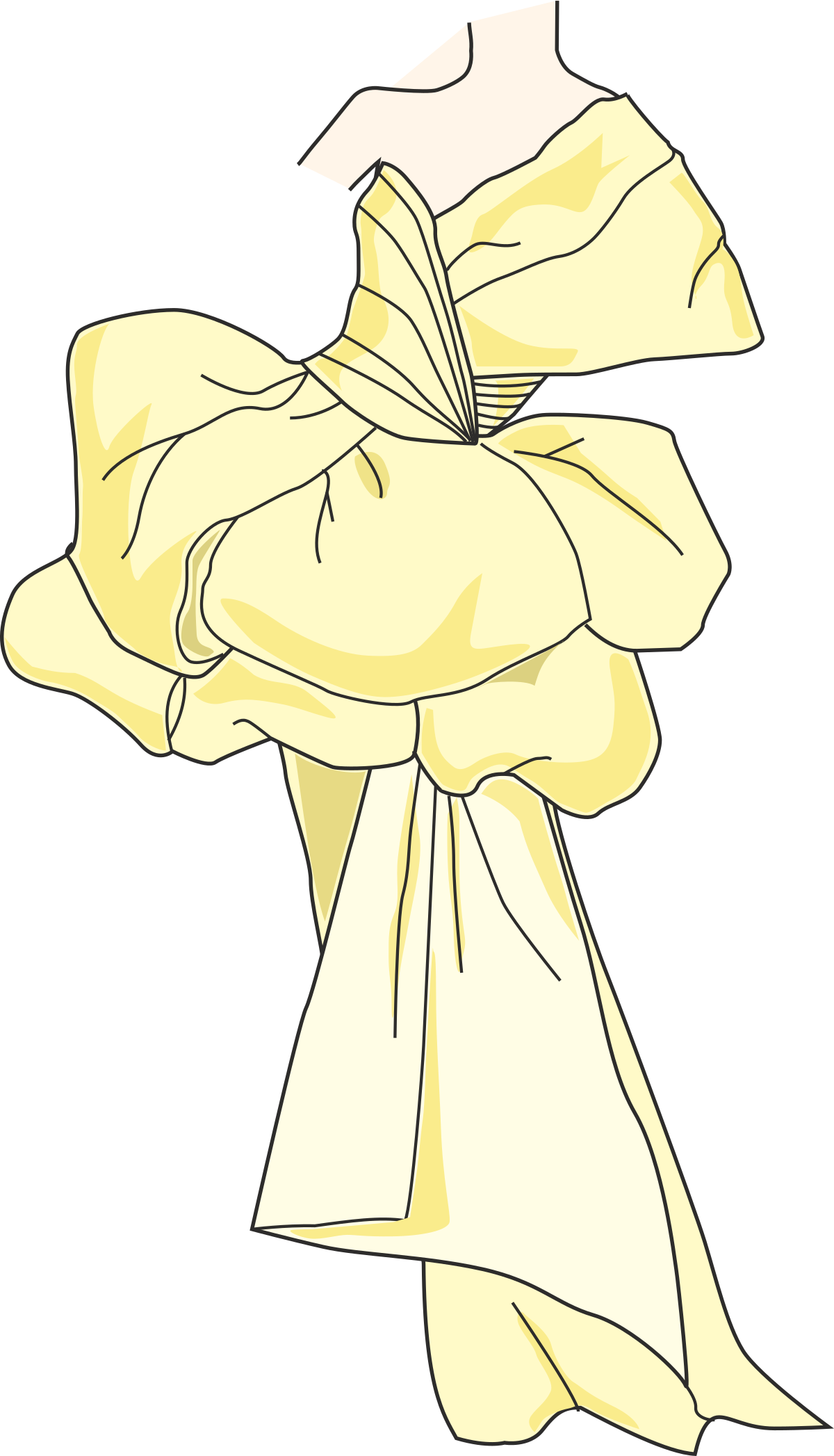 Yellow Robe with White Collar on Black Background - Stunning Clipart for Dynamic Designs