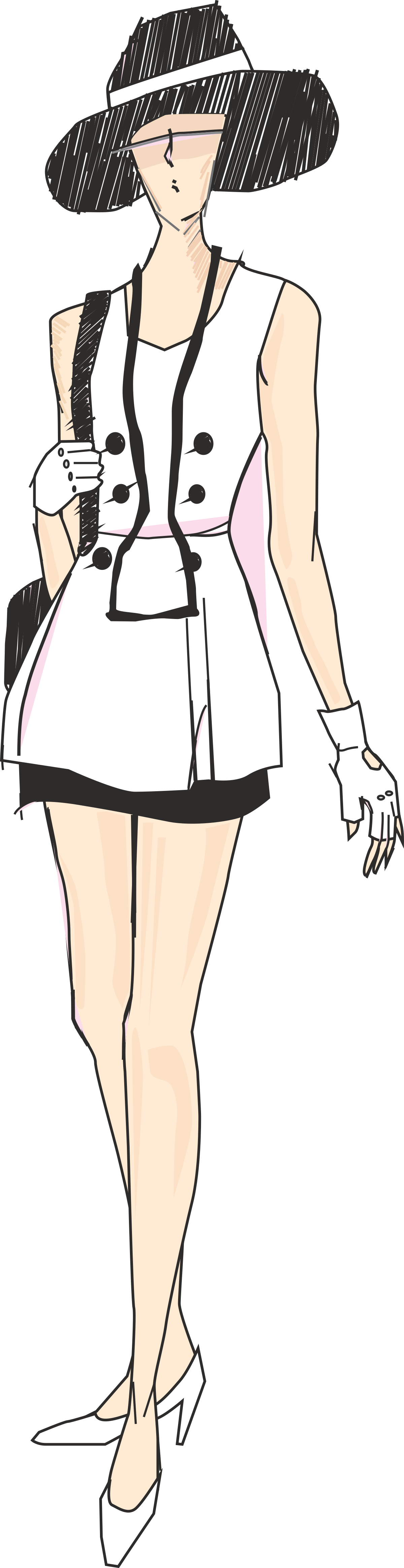 a woman in a white dress and hat clip art png transparent Elegant Woman in White Dress and Hat Clipart for Every Occasion