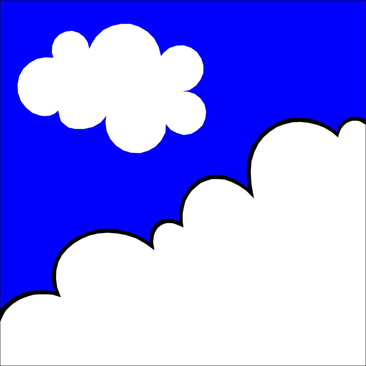 Blue Sky with White Clouds Clipart - Perfect for Your Designs