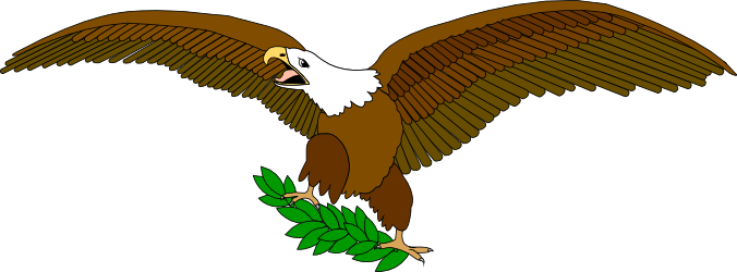 Eagle with Spread Wings and Green Branch Clipart