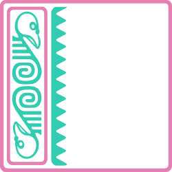 Borders and Frames: Elegant Pink and Green Logo Clipart Design