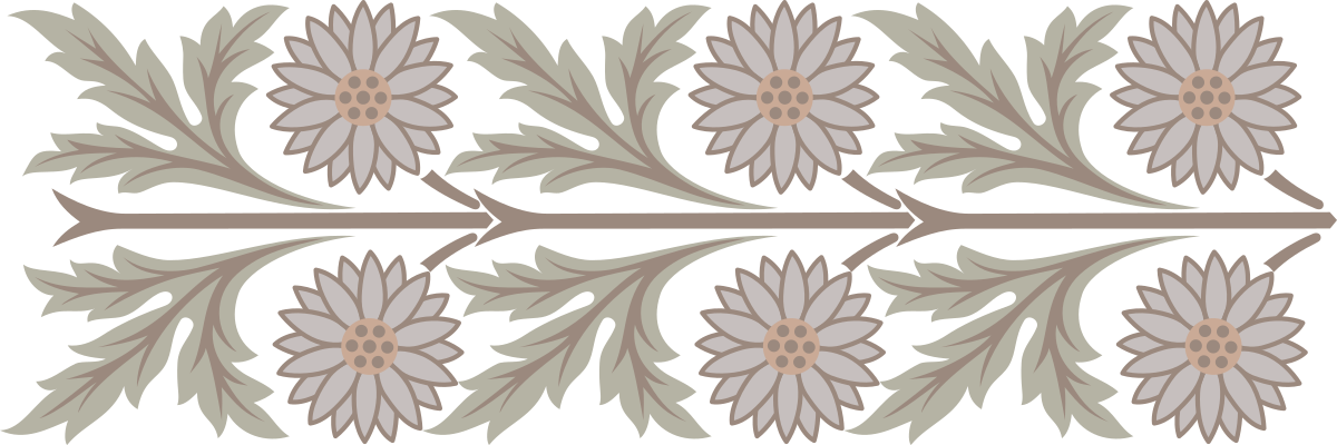 Decorative Borders and Floral Plant Clipart in CM21 Style