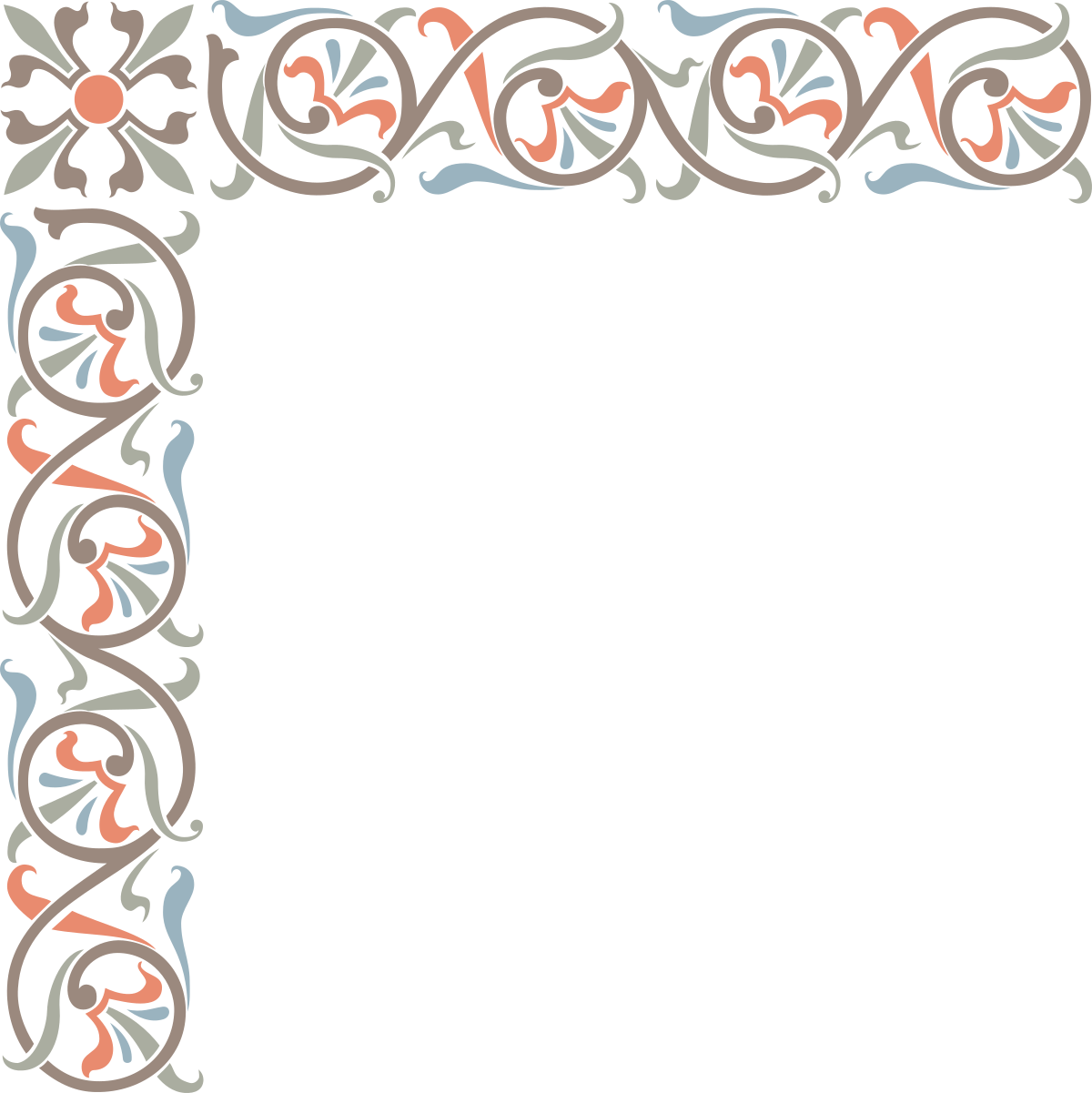 Floral Pattern Borders - Decorative Plant Clipart for Corel CM22