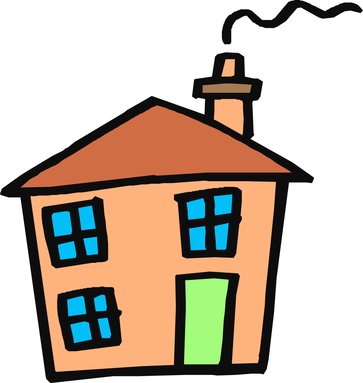Charming House with Chimney Clipart - Perfect for Your Creative Needs