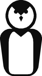 Black and White Owl Clipart with Striking White Face