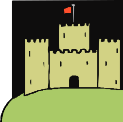 Castle Clipart with Flag - Majestic Fortress Illustration