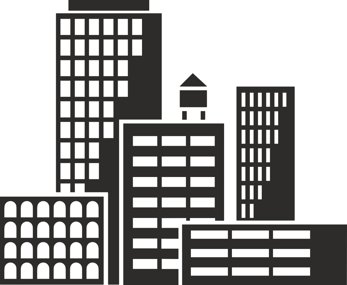 Cityscape Clipart: Stunning Black and White Urban Illustrations