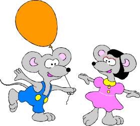 Cartoon Mice with Balloons Clipart - Perfect for Celebrations