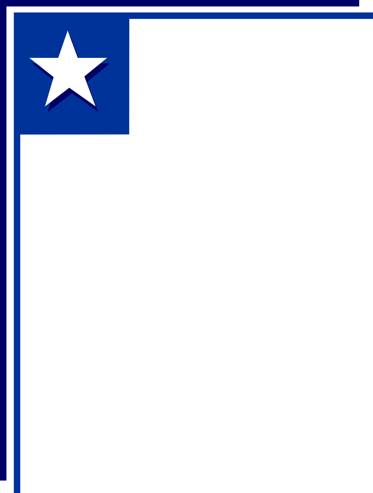 a blue frame with a white star on it clip art png transparent Blue Frame with White Star Clipart - Elegant Borders and Corners Design