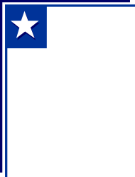 Blue Frame with White Star Clipart - Elegant Borders and Corners Design