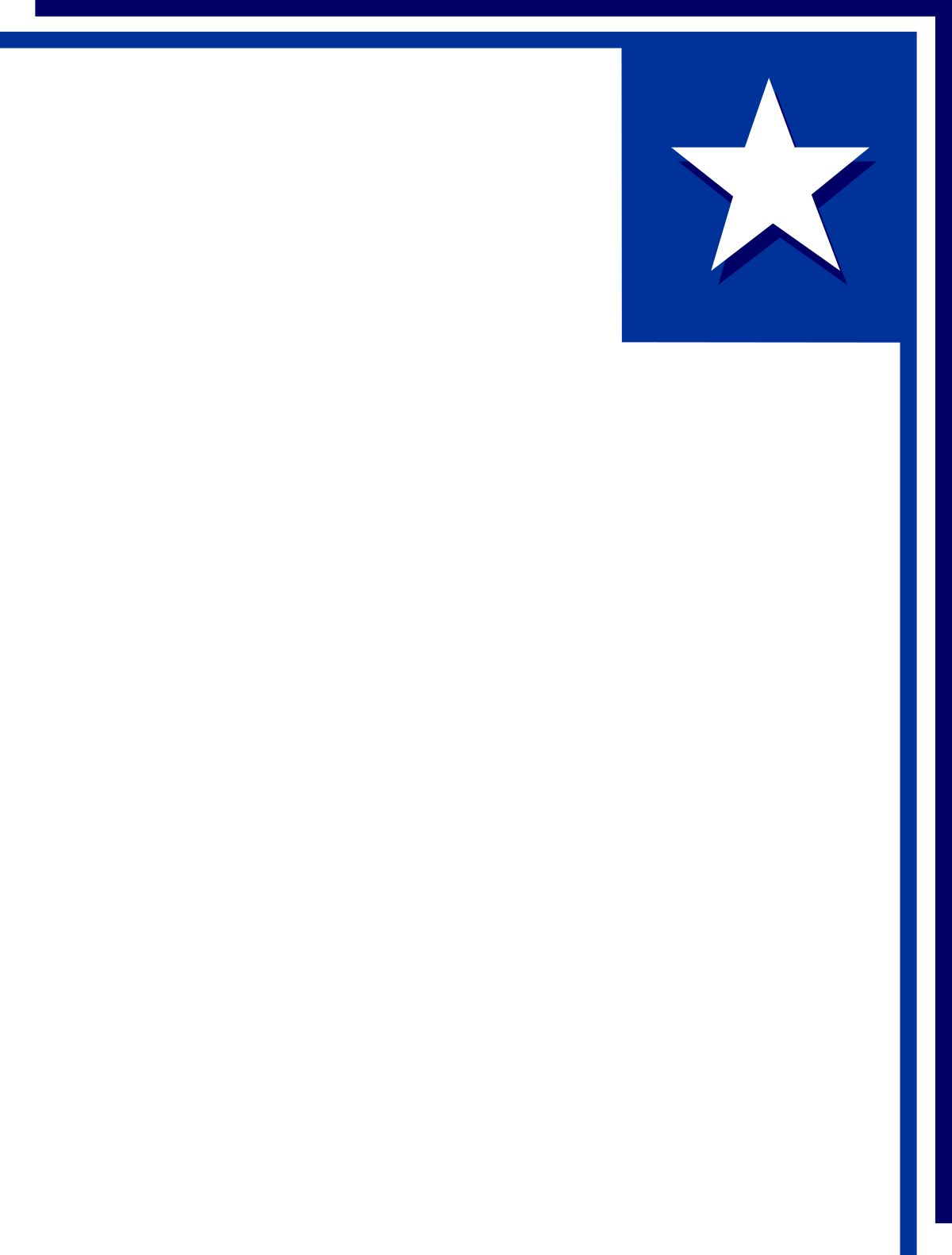 Blue Frame with White Star - Clipart for Creative Designs