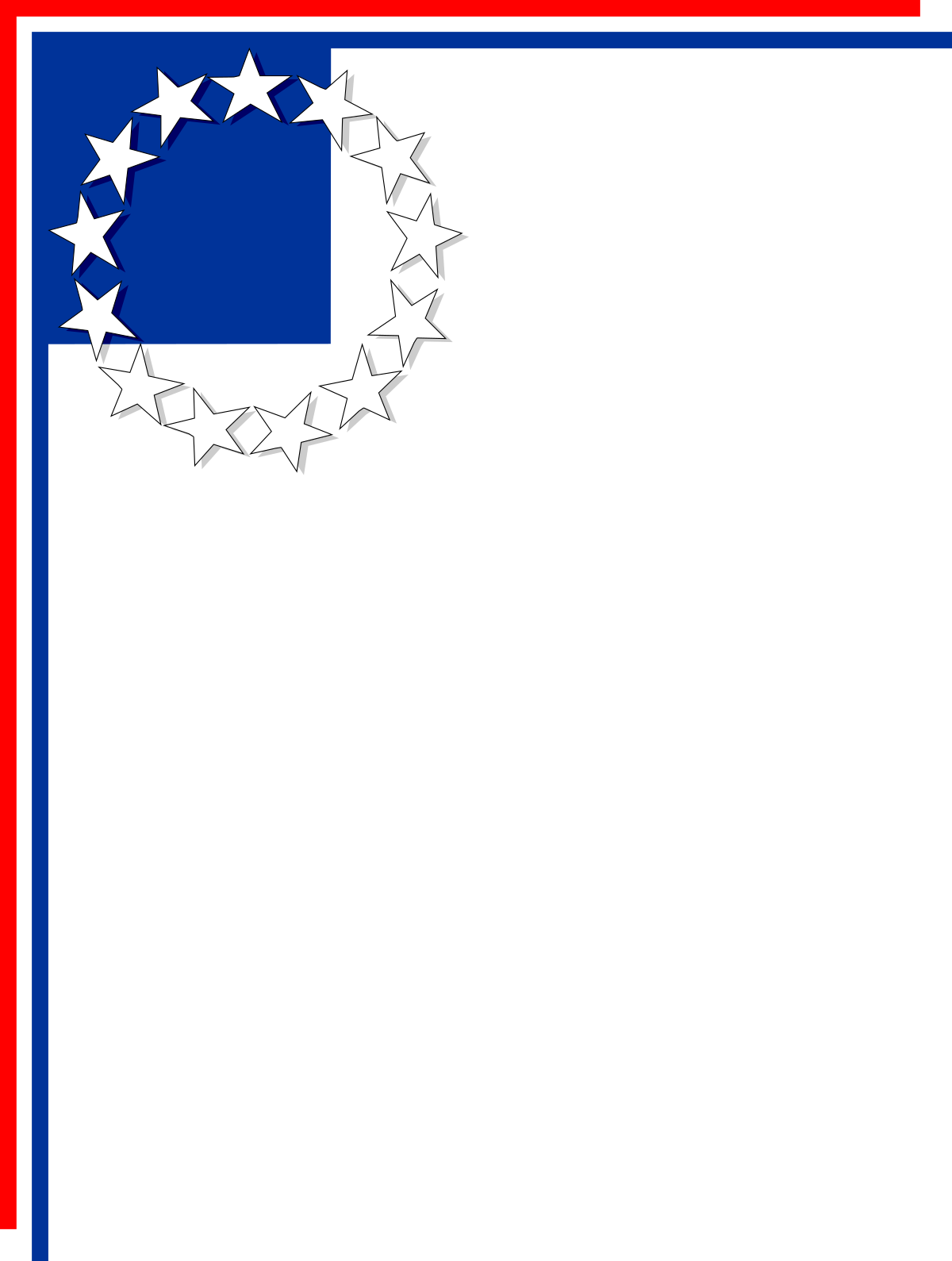 Red, White and Blue Star Frame Clipart for Celebrations