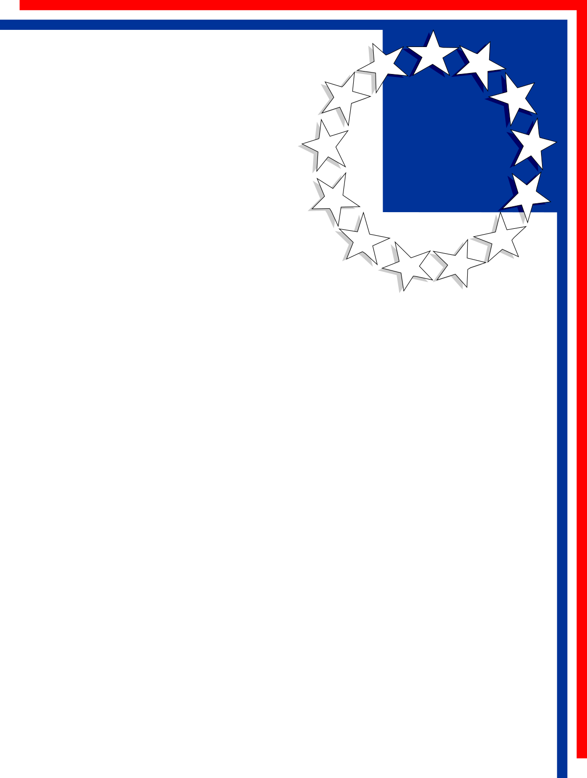 Red, White, and Blue Flag with Stars - Clipart Borders and Corners