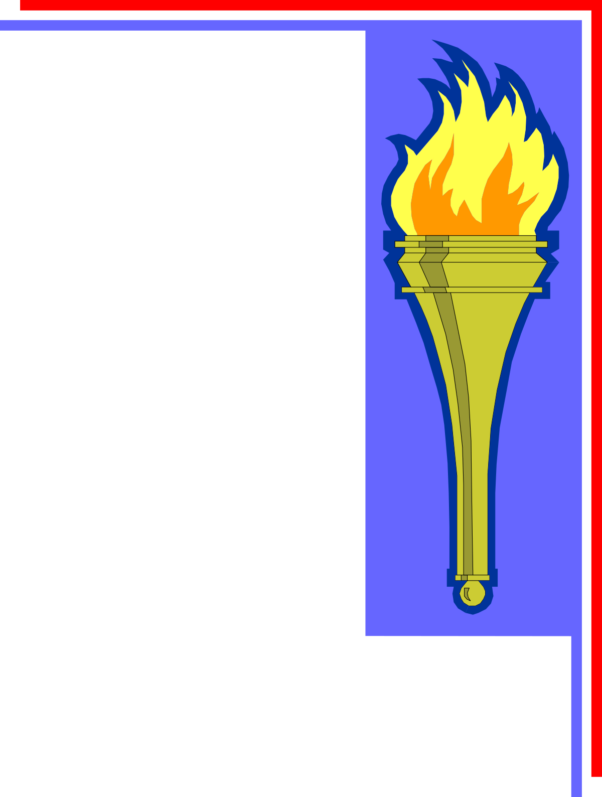 Torch with Flame Clipart - Decorative Borders and Corners Design