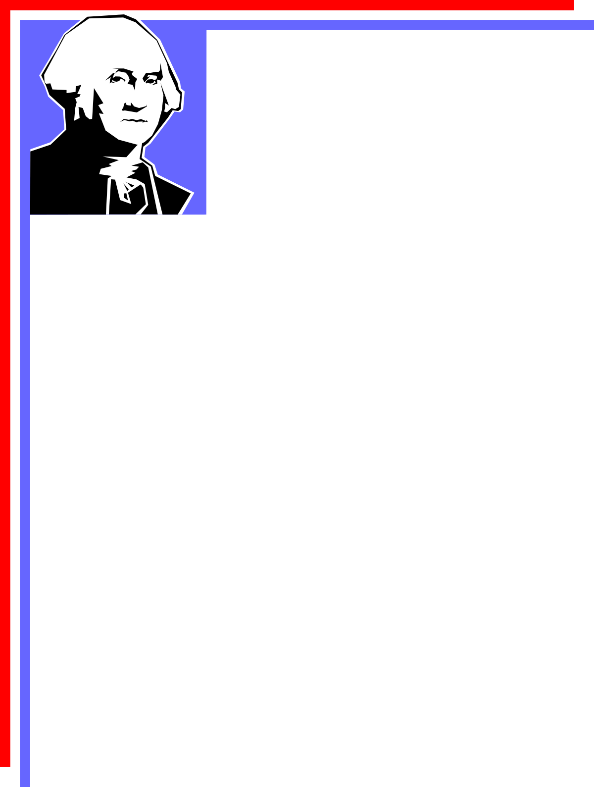 a red and blue frame with a picture of a man in a suit clip art png transparent Stylish Red and Blue Frame with Elegant Man in Suit Clipart