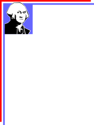 Stylish Red and Blue Frame with Elegant Man in Suit Clipart