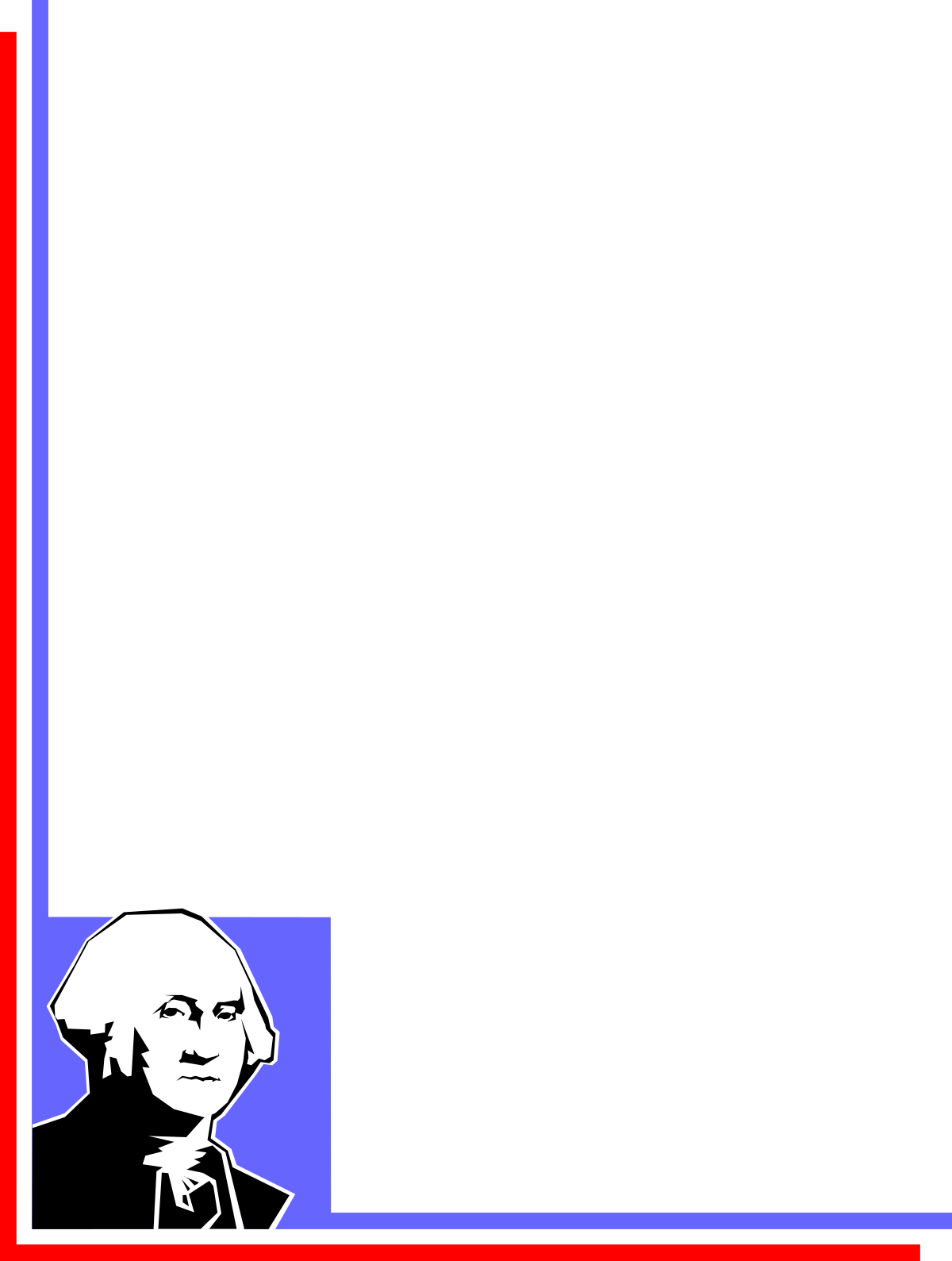Red and Blue Frame Clipart Featuring a Man - Stylish Borders and Corners