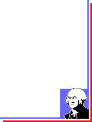 Red and Blue Frame Featuring George Washington Clipart