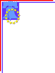 Red Frame with Blue and Yellow Borders Clipart - Decorative Corners Design