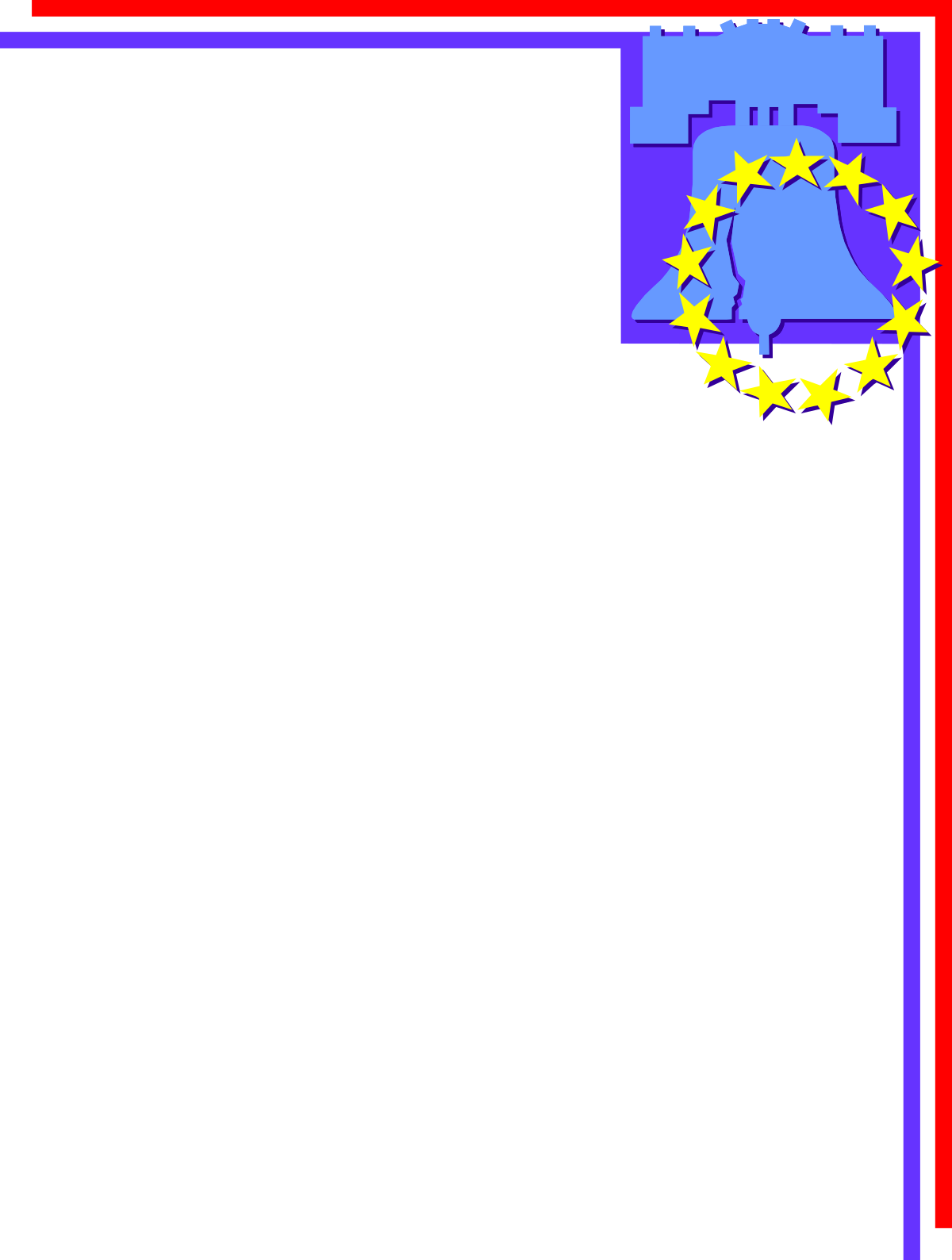 Red Frame with Blue and Yellow Borders Clipart - Versatile Corner Designs