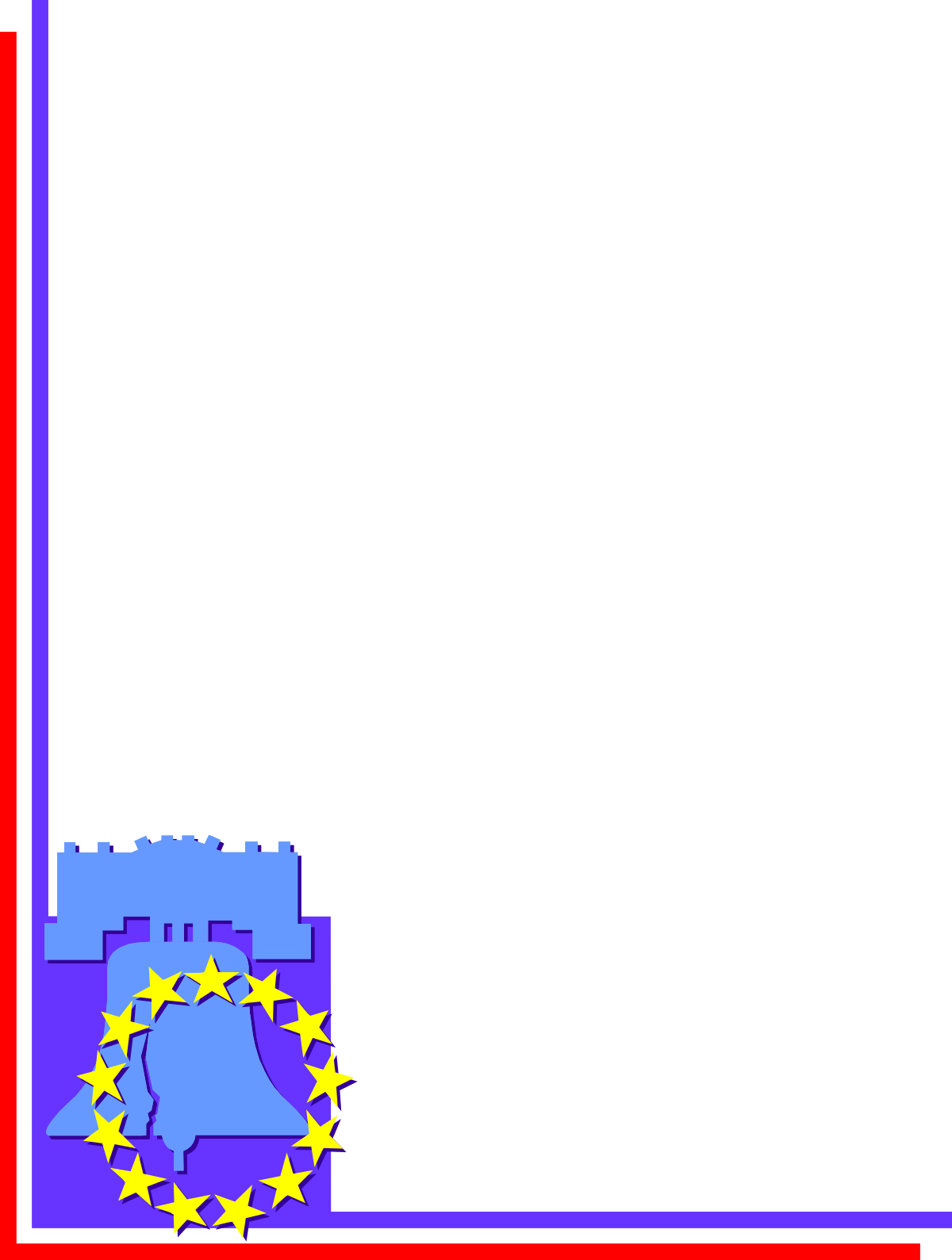 Red Frame with Blue and Yellow Borders - Versatile Clipart for Design