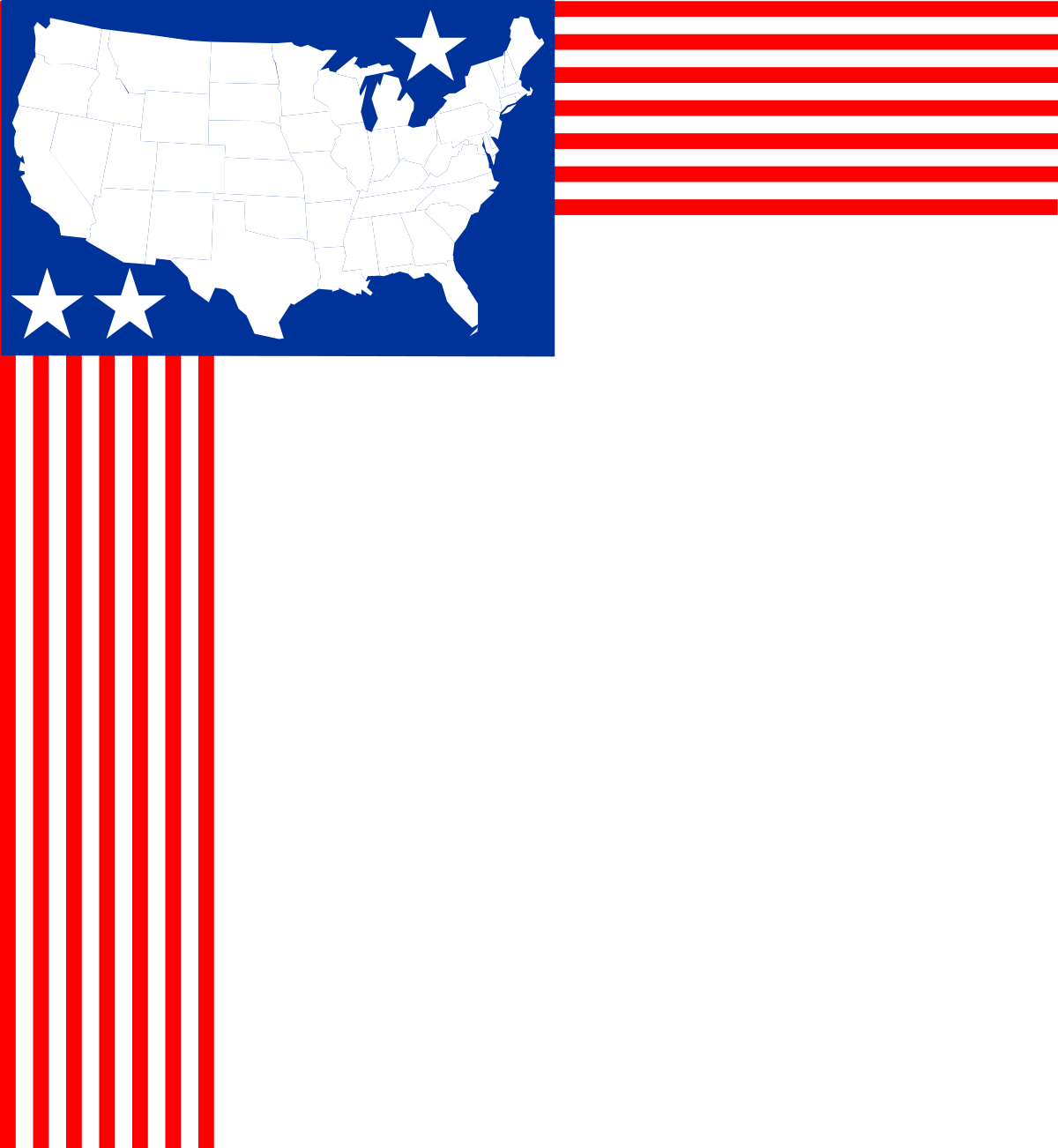 United States Map with Flag Clipart | Borders and Corners Design