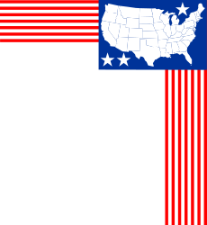 Map of the United States with Flag Colors - Borders and Corners Clipart