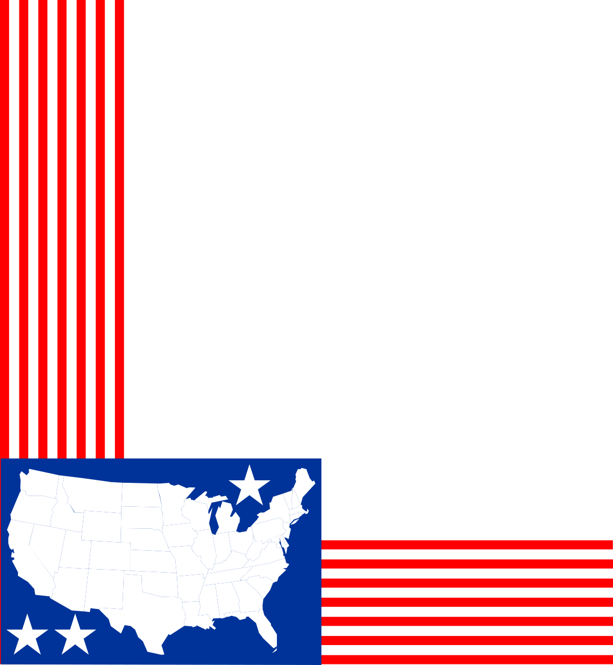 Red and Blue Stripe Borders and Corners Clipart for Maps