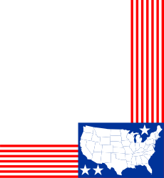 Red and White Stripe Borders and Corners Clipart for Maps