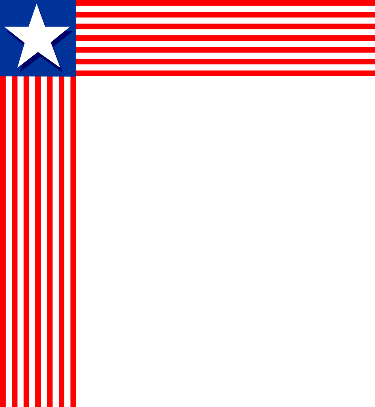 Striking Red and Blue Striped Background with White Star Clipart