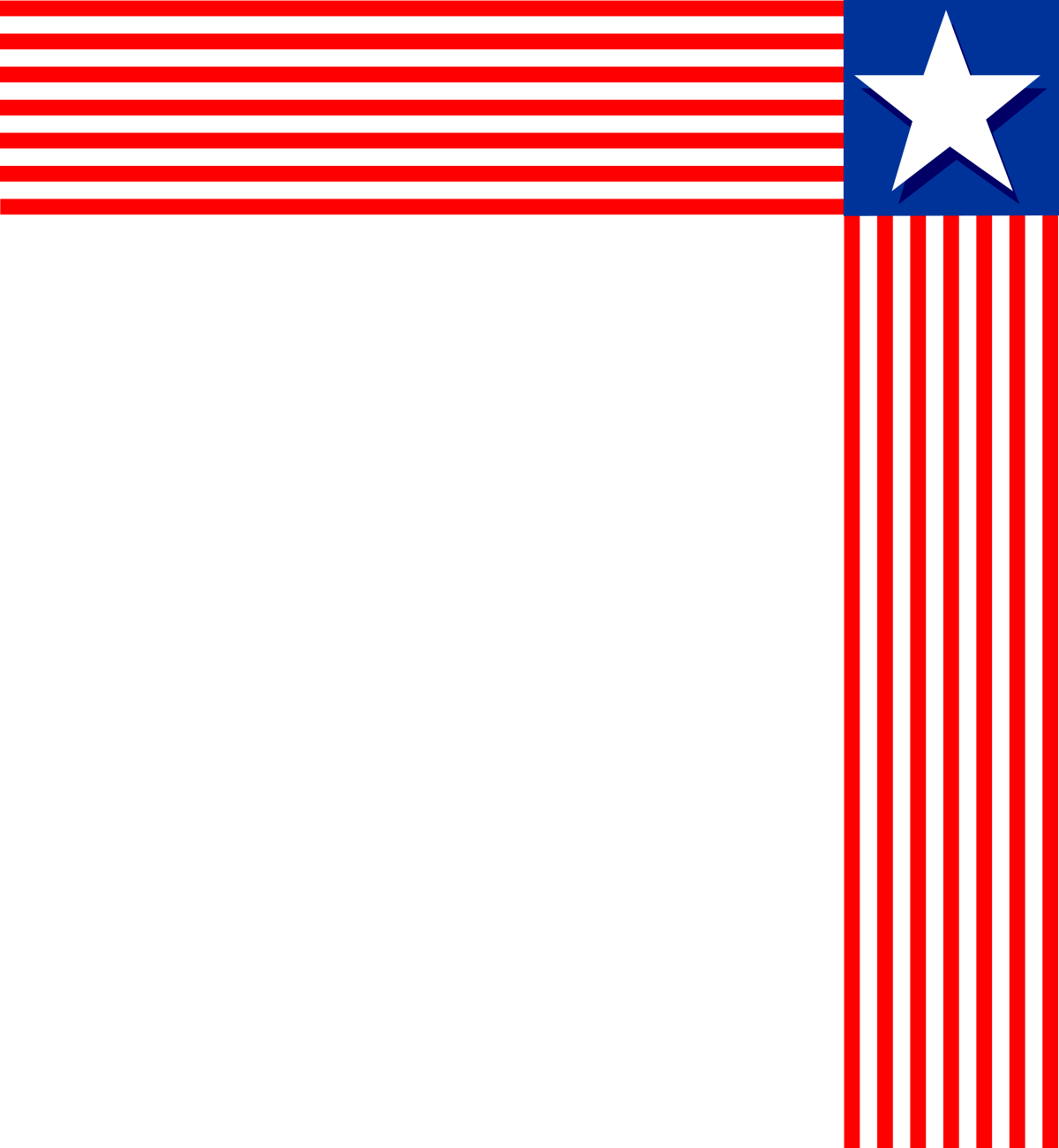 Vibrant Red and White Striped Flag Clipart with Star - Perfect for Borders and Corners