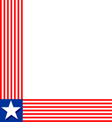 Red and Blue Striped Background with White Star Clipart - Perfect for Borders and Corners