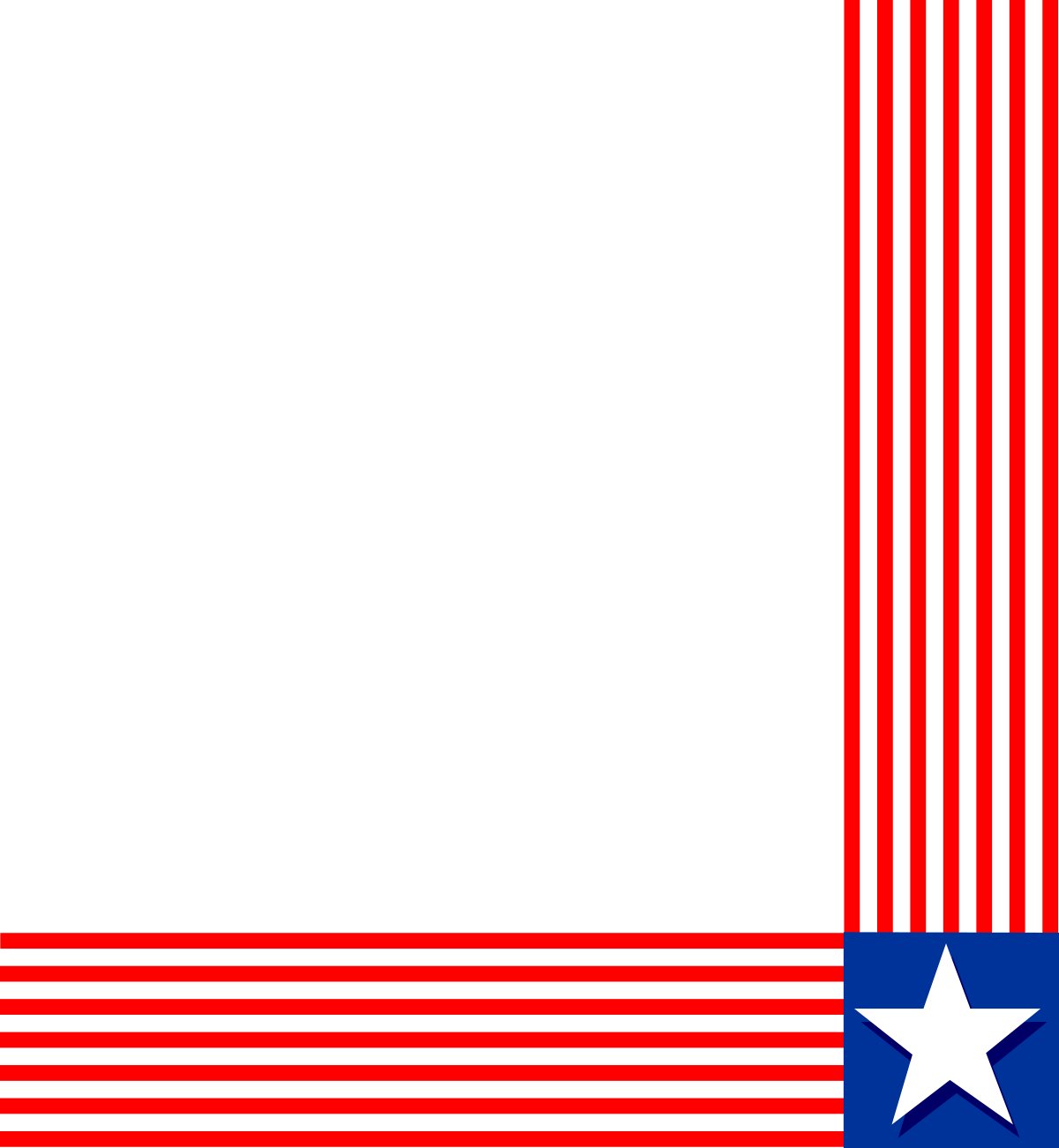 Red and White Striped Background with Star Clipart | Decorative Borders and Corners