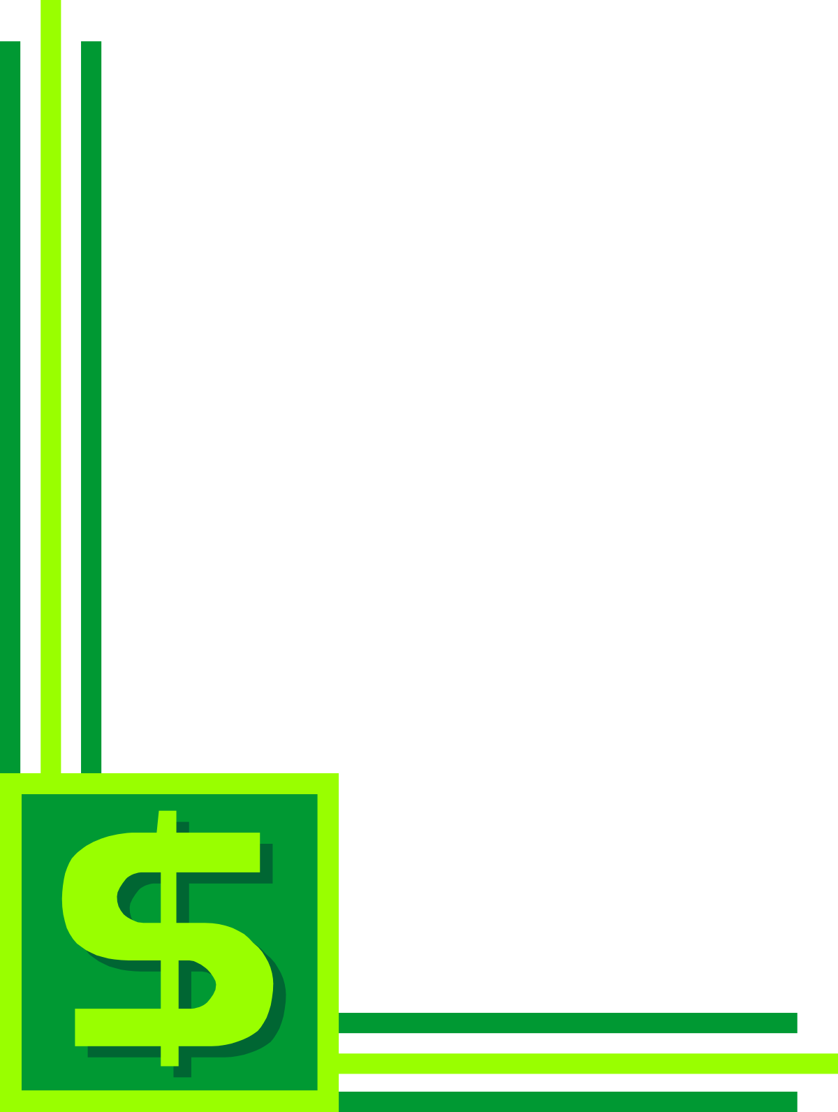 Green and White Logo Clipart with Borders and Corners