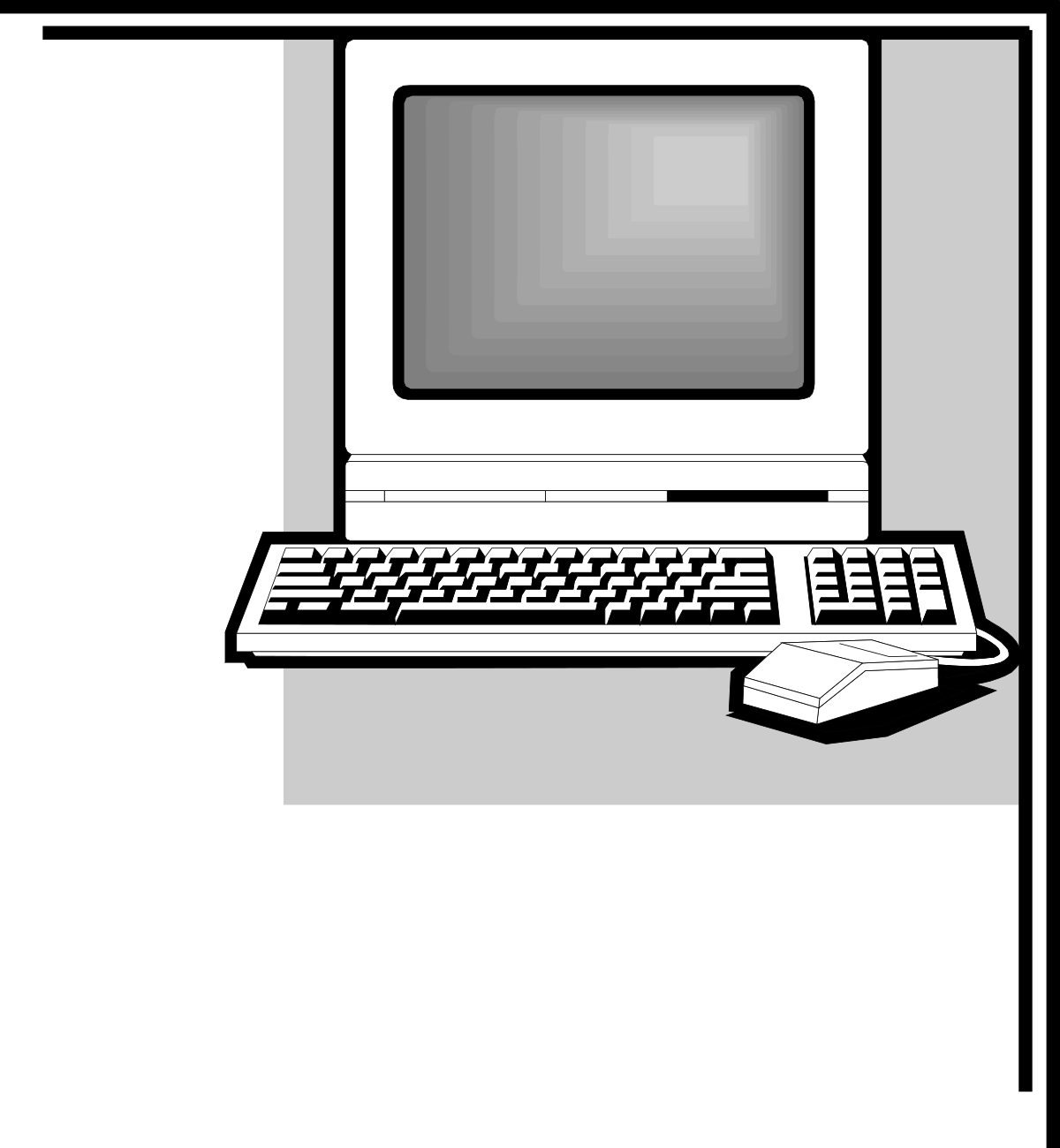 an old computer with a keyboard and mouse clip art png transparent Old Computer Clipart with Keyboard and Mouse – Vintage Technology Graphics