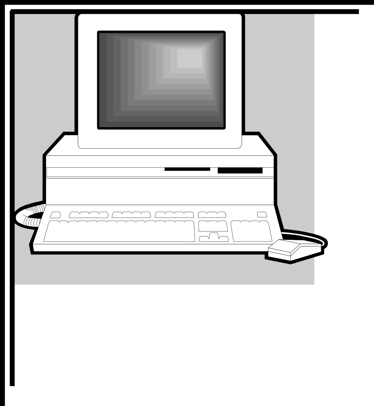 Printer with Mouse on Top - Creative Clipart for Borders and Corners
