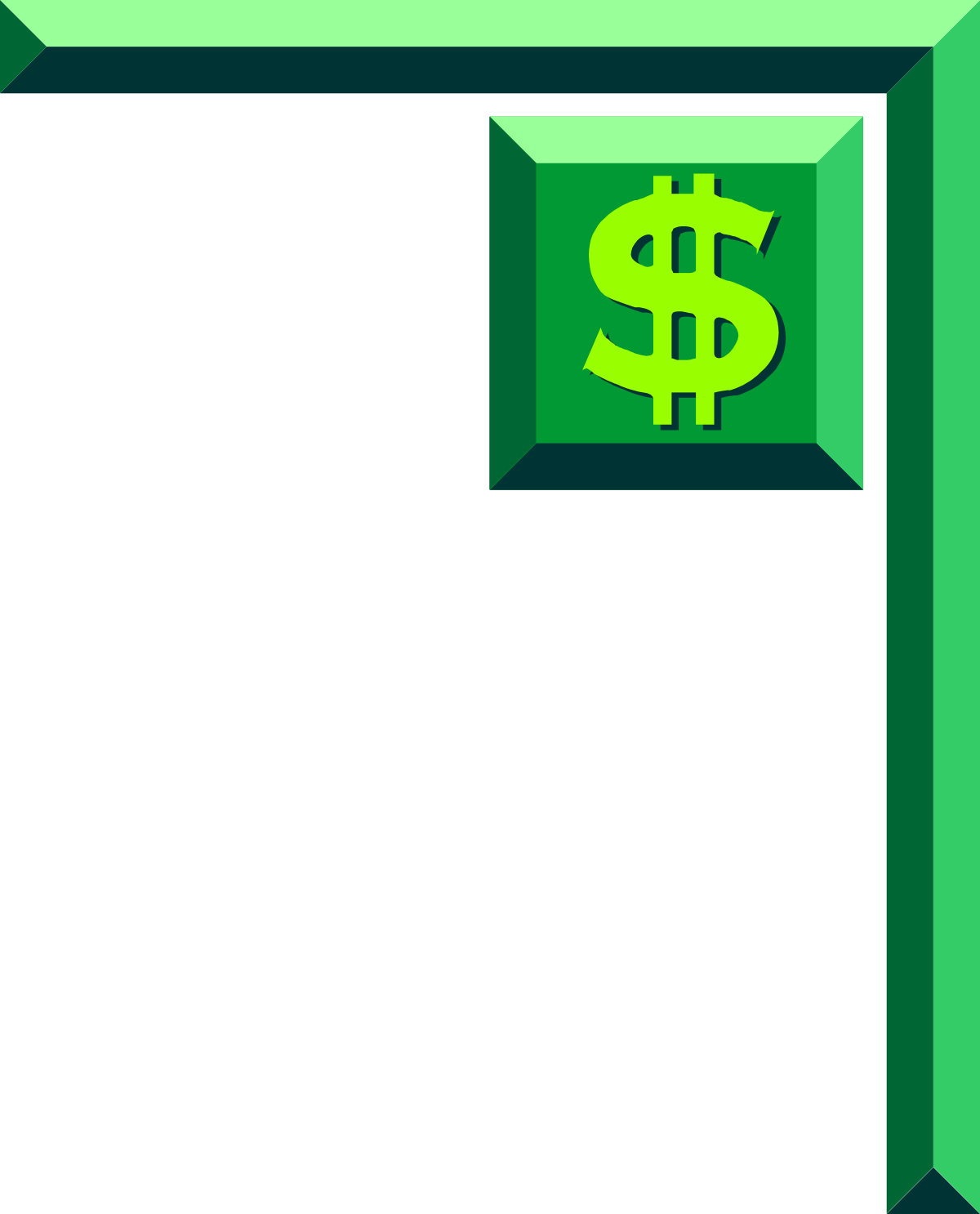 a green frame with a dollar sign in the middle clip art png transparent Green Dollar Sign Frame Clipart - Perfect Borders and Corners for Financial Designs