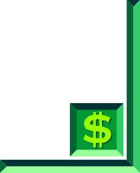 Green Dollar Sign Arrow Clipart - Stylish Borders and Corners Design