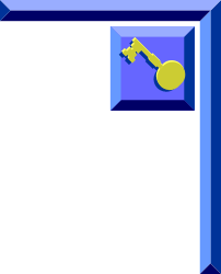 Blue Frame with Yellow Key Clipart - Decorative Borders and Corners