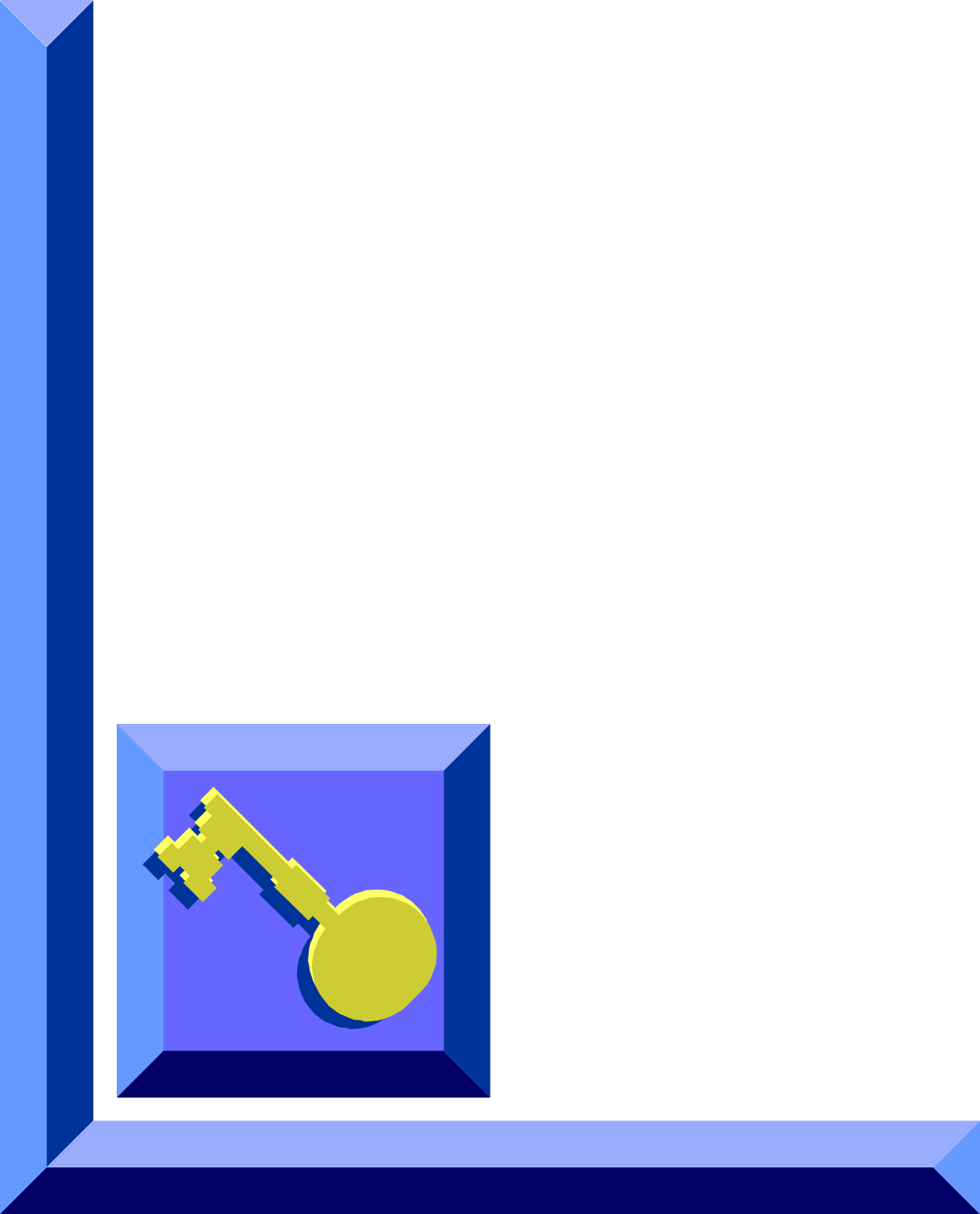 Blue Frame with Yellow Light Bulb Clipart - Decorative Borders and Corners