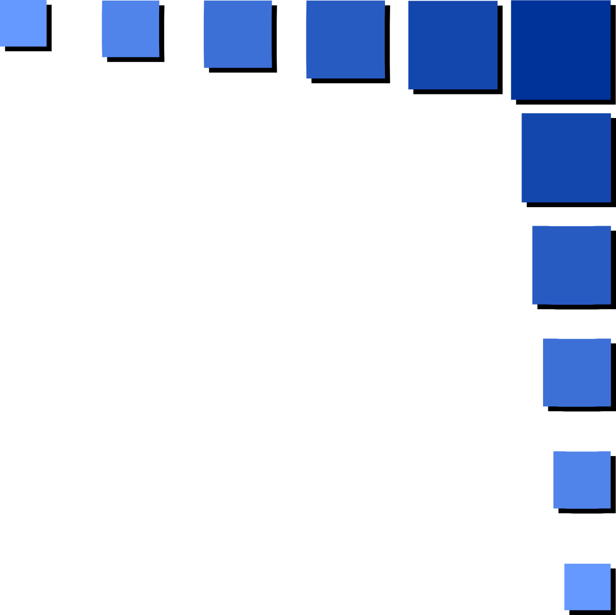 Blue Square Clipart with Square Patterns - Decorative Borders and Corners Design