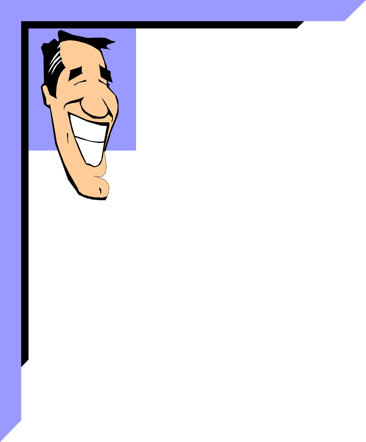 Smiling Cartoon Character Clipart with Playful Borders and Corners