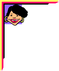 Cartoon Girl with Smile - Fun Borders & Corners Clipart