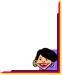 Cartoon Girl with a Big Smile - Playful Borders and Corners Clipart