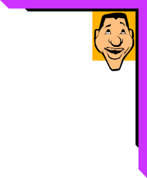 Happy Man Clipart with Orange and Purple Square Borders