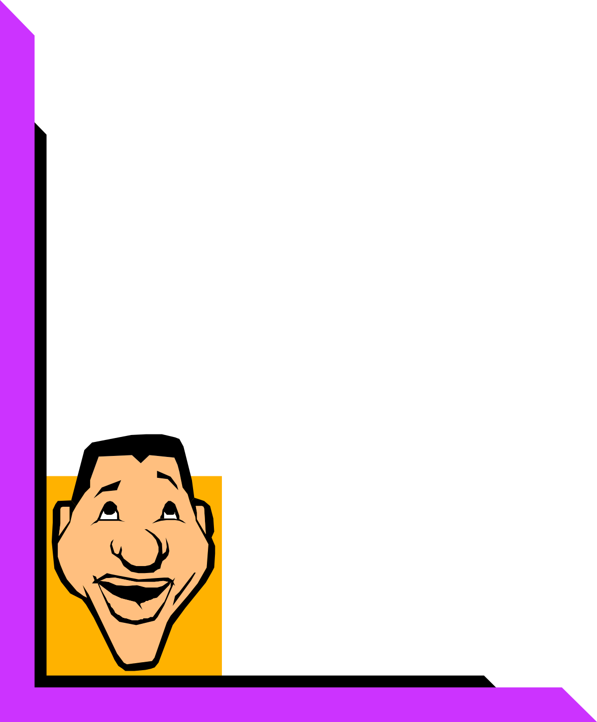 Purple and Orange Logo Clipart with Smiling Face - Creative Borders and Corners