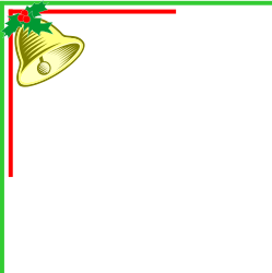 Christmas Frame with Bell and Holly Clipart - Festive Borders and Corners
