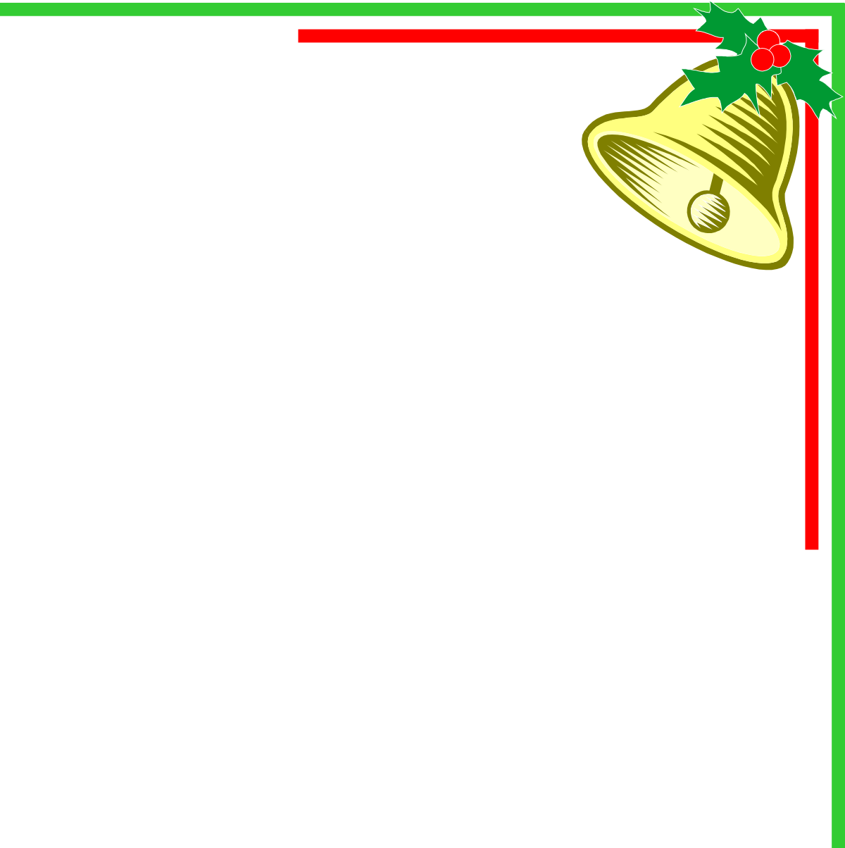 Christmas Frame with Bell and Holly - Festive Clipart for Holiday Designs